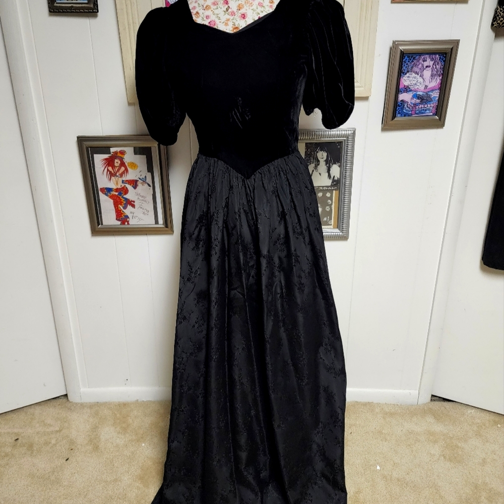 Vintage velvet and taffeta gown